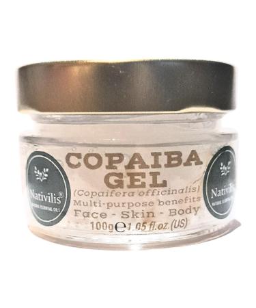 Nativilis Copaiba Gel Copaifera officinalis Multipurpose Natural Gel Face Skin Body Moisturizing Antiaging Melasma Inflammation Dermatitis Relieve Sore Muscles Joint Pains Circulation Varicose Veins