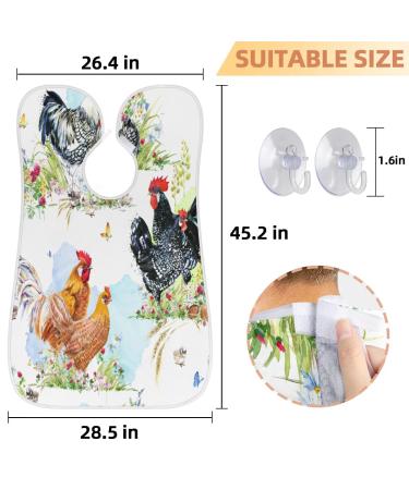 Chickens Beard Bib Apron - Non-Stick Waterproof Hair Catcher for Men | Grooming Cape with Suction Cups | Perfect Gift for Beard Care - Buy Online on GoSupps.com