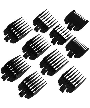 ADXCO 10 Colors Hair Clipper Guide Combs Hair Trimmer Limit Comb Hair Cutting Guide Replace Comb Compatible with Many Wahl Clippers/Trimmers 10 Sizes Black