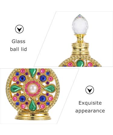 LEUYA Vintage Perfume Dropper Bottles - 12ml Diamond Crystal Portable Refillable Glass Bottle for Perfume & Essential Oils | Ideal Travel Accessory - Buy Online on GoSupps.com