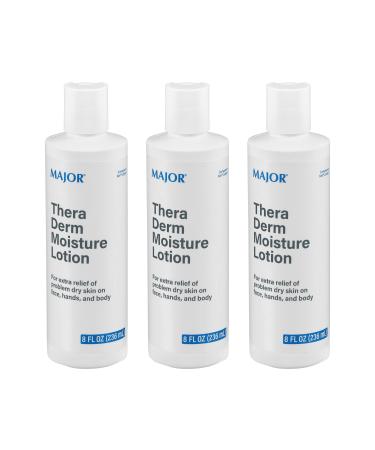 MAJOR Thera Derm Moisture Lotion - Helps Offer Dry Skin Relief on Face Body and Hands - 8 Fl Oz (3 Pack) 8 Fl Oz (Pack of 3)