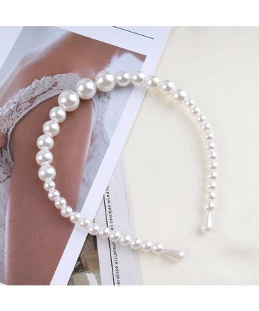 Andelaisi Boho Pearl Headband - Vintage Braided Hair Hoop for Women and Girls - White Pearl Hair Accessories - Buy Online on GoSupps.com