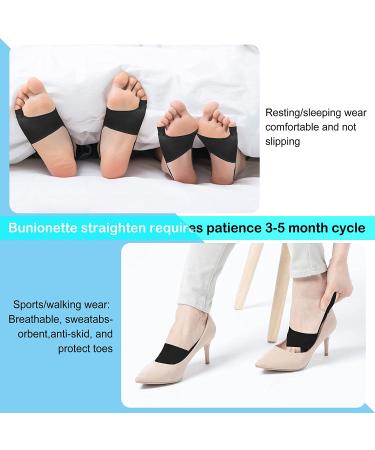 DYKOOK Tailors Bunion Corrector - 1 Pair Bunionette Sleeves with Gel Pads & Non-Slip Strap for Pain Relief & Toe Straightening (Black, Small) - Buy Online on GoSupps.com
