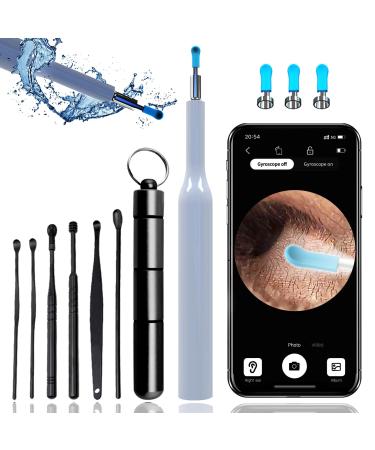 Ear Wax Removal Tool Camera - Anti-Fall Off Eartip Visual Ear Cleaner with Camera and Light Wireless Otoscope Waterproof Earwax Removal Kit for iPhone Android (White)