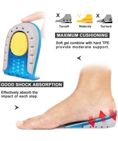 Ailaka Gel Height Increase Insoles 1 Pair - Shock Absorption Heel Cushion Pads - 3.5cm Height Lift Inserts for Men & Women - Buy Online on GoSupps.com