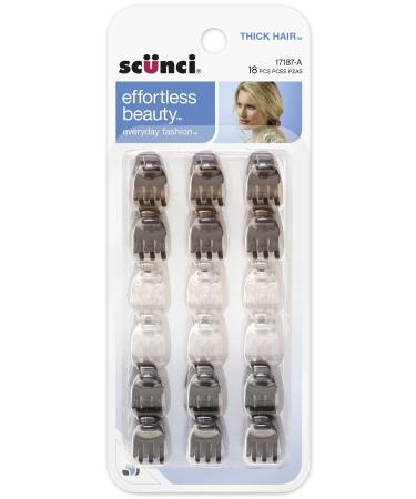 Scunci Effortless Beauty Thick Hair Mini Jaw Clips 1 cm (Pack of 18) - Buy Online on GoSupps.com