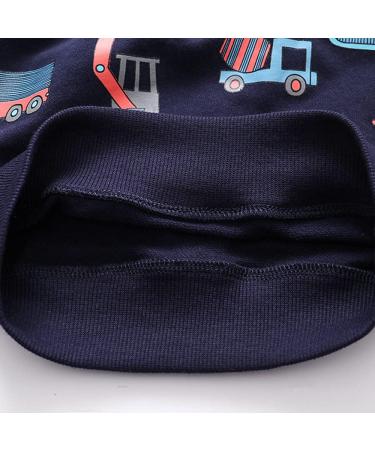 Eulla Boys' Dinosaur & Excavator Sweatshirt - Long-Sleeved Cotton Winter Top (Ages 1-7) - Dark Blue Tractor - Cozy Kids Apparel - Buy Online on GoSupps.com