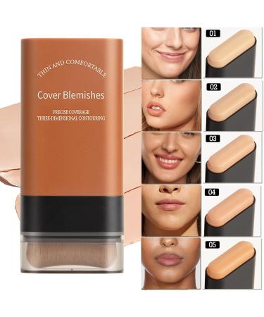 2025 Korean Hydrating Lightweight Foundation Stick with Built-In Brush Flawless Eraser Foundation Stick Full Coverage & Waterproof Longwear Makeup for Natural Skin Tone (03#) - Buy Online on GoSupps.com
