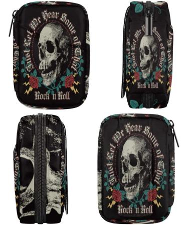 Buy Rock 'n' Roll Skull Roses Pill Case | Weekly Medicine Organizer & Travel Bag | Seven-Day Vitamin & Supplement Holder - Buy Online on GoSupps.com