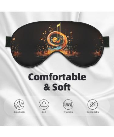 Unisex Music Symbol Print Eye Mask | Soft Comfort Sleep Eye Shade for Travel & Yoga - Buy Online on GoSupps.com