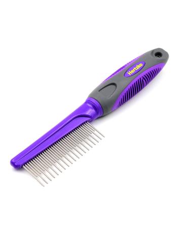 Hertzko Long and Short Teeth Comb Grooms Your Pets Top Coat and Undercoat at Once - Suitable for Dogs and Cats (Long Teeth) Short and Long Teeth