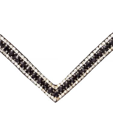 Buy Wodenhringriemen Horse Glitter Headband | Leather Diamond Stirrup Strap for Warmblood Thoroughbred & Pony - Full Black - Buy Online on GoSupps.com