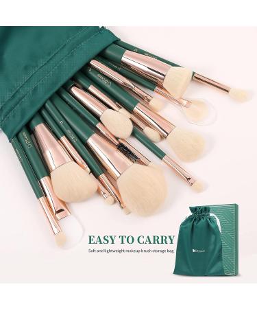 Ducare Professional 20Pcs Green Makeup Brush Set with Silicone Face Mask Brush - Kabuki Foundation Blending Powder Blush Concealers Eyeshadows - Buy Online on GoSupps.com