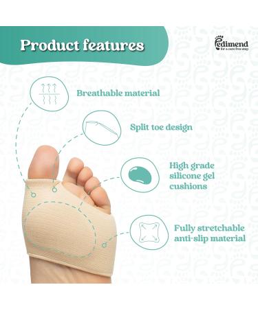Pedimend Metatarsal Pads - Gel Ball of Foot Cushion for Women and Men - Pain Relief Fabric Socks - Small (UK 3-6) - Buy Online on GoSupps.com