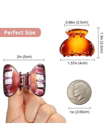 Lolalet 12 Pack Hair Claw Clips for Women Kids - Non-slip Small Hair Clamps - Mini Fashion Acrylic Barrettes - Assorted Bright Colors - Buy Online on GoSupps.com