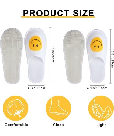 Coume 30 Pairs White Disposable Spa Slippers - Non Slip, Closed Toe, Smile Design - Ideal for Hotel, Travel, Home & Massage - 2 Sizes Available - Buy Online on GoSupps.com
