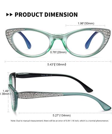 EyeURL 3-Pack Cateye Reading Glasses Blue Light Blocking Readers for Women (2.5x Magnification) with Feather Hinges - Buy Online on GoSupps.com