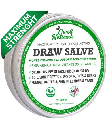Draw Salve, Authentic Amish Formula, Natural Powerful Salve, Provides Relief from Topical Pain and Irritations, Splinters, Sores, Bee Stings, Foreign Objects Embedded in The Skin 1 Fl Oz 28 Gram