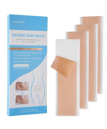 Silicone Scar Sheets Reusable Scar Removal Strips Scar Away Sheets Tape Recommended Treatment Surgical scars Keloid Treatment C-Section ody Acne Deep Stretch Mark Pack of 4