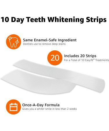 Amazon Basics 10-Day Teeth Whitening Strips Kit - 10 Treatments, 1-Pack | Effective Whitening Strips, Easy to Use - Buy Online on GoSupps.com