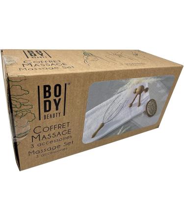 Massagebox Wood Set 3pc: Head & Back Massager | Universal Body Massage Device | Wellness & Relaxation Brush - Buy Online on GoSupps.com