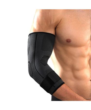 SPOTBRACE Elbow Brace Support 2 Pack - Compression Sleeve with Strap for Men and Women - Adjustable Arm Support for Running, Workout, Basketball, Golf, Tennis - Pain Relief from Tendonitis and Arthritis - Black XXL/3XL - Buy Online on GoSupps.com