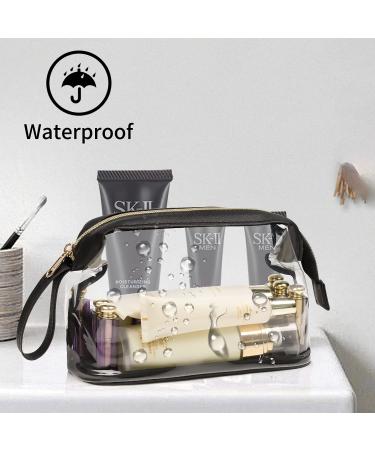 Clear Makeup Bags - Small Travel Cosmetic Bag Waterproof Transparent TSA Approved Toiletry Pouch for Women - Black - Buy Online on GoSupps.com
