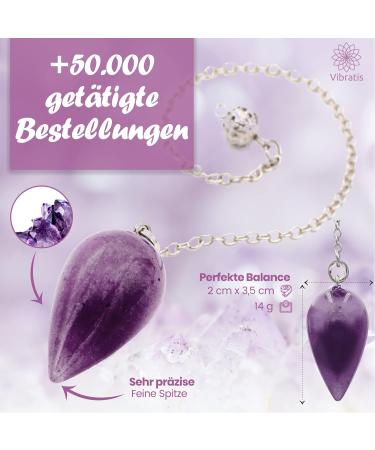 Amethyst Pendulum for Radiesthesia & Fortune Telling | Calm Concentration & Creativity Stone - Buy Internationally - Buy Online on GoSupps.com