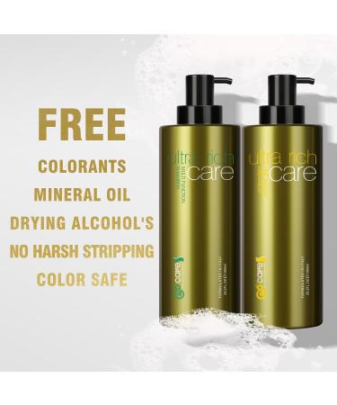 Bingocare 35.2 OZ Natural Sulfate-Free Argan Oil Shampoo & Conditioner Set | Moisturizing & Volumizing Haircare for Dry Curly Frizzy Hair | Gentle Restoration for Men & Women - Buy Online on GoSupps.com