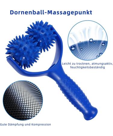 Khiry Massage Balls & Scooter - Self-Massage Roller with Handle for Back Legs Feet & Hands - Relieve Muscle Pain - Buy Online on GoSupps.com