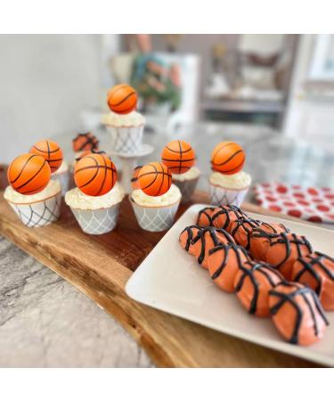 Ephlyn 10 Pack 3D Basketball Cupcake Toppers Basketball Cake Toppers Decorations for Sports Theme Baby Shower Birthday Party Cake Decorations Supplies Style 15 - Buy Online on GoSupps.com