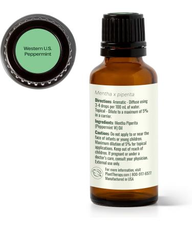 Plant Therapy Peppermint Western U.S. Essential Oil 30 mL (1 oz) 100% Pure Undiluted Therapeutic Grade - Buy Online on GoSupps.com