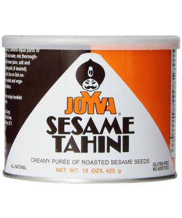 Joyva Tahini - 100% Pure Roasted Sesame Seed Paste for Salad Dressing, Hummus, Sauce, Baba Ganoush, Dessert - Natural, Vegan, Kosher, Non-GMO, No Peanuts, No Gluten, No Dairy (15 oz)