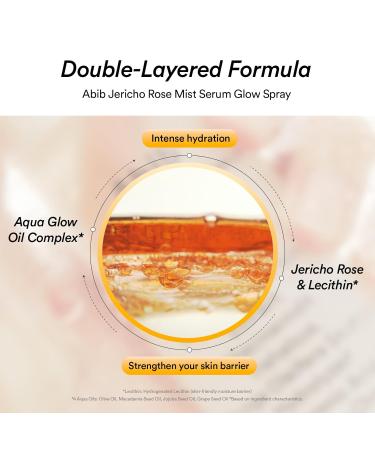 Abib Jericho Rose Mist Serum, Glow Spray 3.38 fl oz I Hydrating Essential Face Facial Body Mist Bottle, Radiance Booster, Fine Dual-Layer Oil & Serum, Vegan Skincare I 4 Types of Seed Oil - Buy Online on GoSupps.com