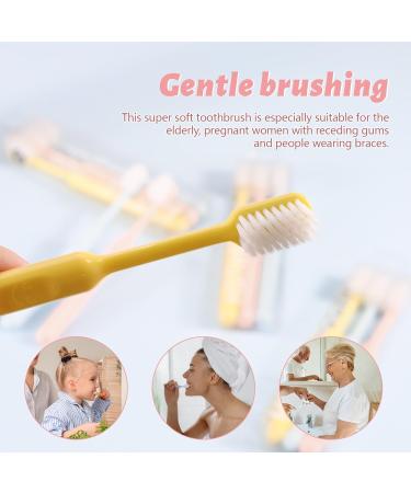 9 Pcs Extra Soft Toothbrushes for Adults - 0.12 mm Bristles Manual Toothbrushes with Head Covers for Sensitive Teeth - Blue Orange & Pink - Buy Online on GoSupps.com