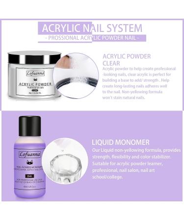 lofuanna Acrylic Nail Art Kit - Clear Powder, Liquid Monomer, Nail Extension Tools Set - Buy Online on GoSupps.com