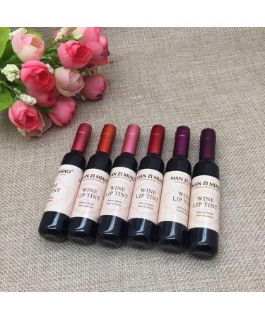 BRIMFULITE Wine Liquid Lip Gloss Set - Long-Lasting Matte Lip Tint with Waterproof Wine Bottle Cover | Valentine's Day Gift for Her | 6 Colors - Buy Online on GoSupps.com