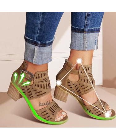 Foldap Women's High Heel Espadrille Platform Wedge Sandals - Brown | Summer Casual Beach Shoes - Buy Online on GoSupps.com