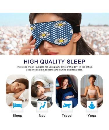 WELLDAY Blue Daisy Flowers Sleep Mask | Adjustable Strap Eye Shade Cover for Men and Women | Soft Comfort Blindfold for Blockout Light - Buy Online on GoSupps.com