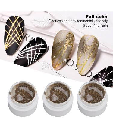 Glitter Nail Spinner Angels - Set of 3 Durable & Elastic DIY Art for Beginners - Shiny Finish 8g Gold - Buy Online on GoSupps.com