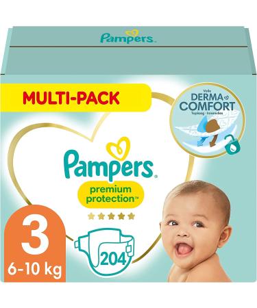 Pampers Baby Diapers Size 3 (6-10kg) Premium Protection Midi 204 Pieces Old Version Size 3 (204 Pieces) OLD