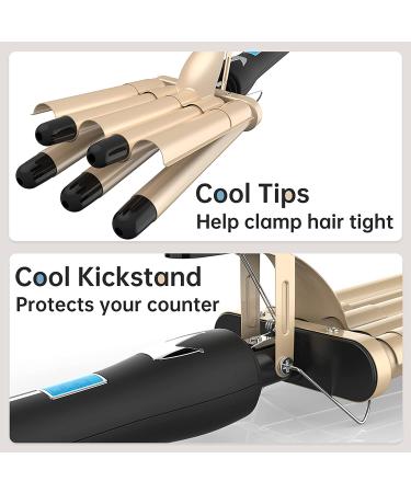 Charites Digital Hair Crimper 3/4-Inch 5-Barrel Curling Iron - LCD Display, Dual Voltage, 19mm Gold - Buy Online on GoSupps.com