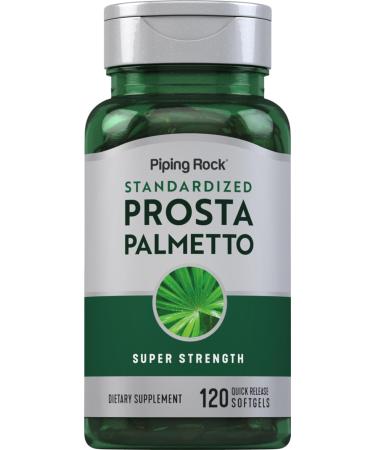 Piping Rock Saw Palmetto for Men and Women | 120 Softgels | Complex with Pumpkin Seed Oil & Pygeum Extract | Extra Strength Prostate Supplement | Non-GMO Gluten-Free