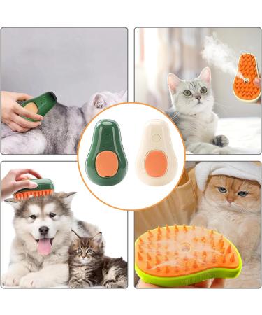 Jastown 3-In-1 Cat Steam Brush - Grooming and Massage Comb for Cats - Eliminate Flying Hair with Steamy Pet Brush - White - Buy Online on GoSupps.com
