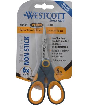 Westcott 14881 5-Inch Non-Stick Titanium Scissors For Office and Home  Yellow/Gray - Buy Online on GoSupps.com