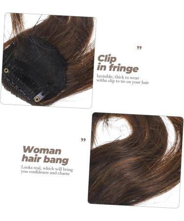 FRCOLOR 1pc Air Bangs Human Hair Clip on Fringe Bangs Clip on Bangs Dark Brown Clip in Fringe Clip-in Hair Extension Fake Fringe Bang Woman Wig Woman Clip Hair Fringe Cute Hair Extensions - Buy Online on GoSupps.com