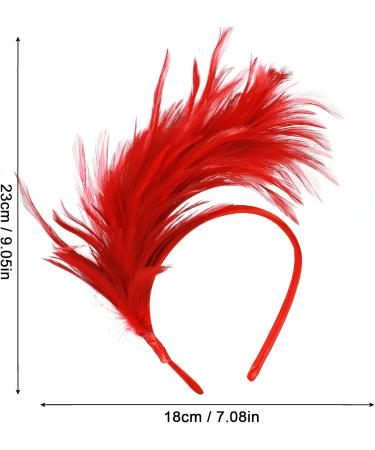 MWOOT Feather Headband 1920s Fascinator Headwear Red Feather Headpiece Hair Accessories for Cocktail Wedding Tea Party - Buy Online on GoSupps.com