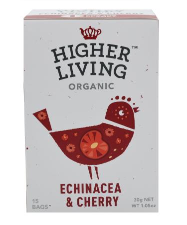 Higher Living Organic Echinacea & Cherry 15 Bags (Pack of 4)
