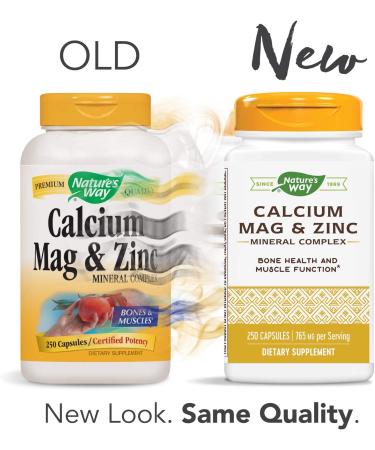 Nature's Way Calcium Mag & Zinc Complex 250 Capsules - 765mg Mineral Supplement - Buy Online on GoSupps.com