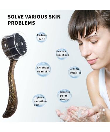 Raploy Face Cleansing Brush 3 Pack - Soft Bristles for Facial Exfoliation and Pore Cleaning - Black Gold - 5.7x1.77 - Buy Online on GoSupps.com